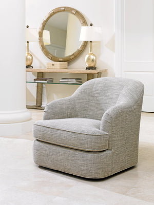 Lexington Beverly Round Mirror - Elegant Silver Leaf Design With Cathedral Cherry Veneers For Contemporary Spaces Carrillo  721-201