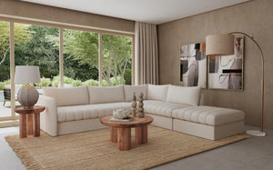 Basset Mirror Blair Cocktail Table – Modern Boho Drum-style Design With Distinctive Three-legged Base & Natural Finish Brown Solid Mango 7711-120b-t