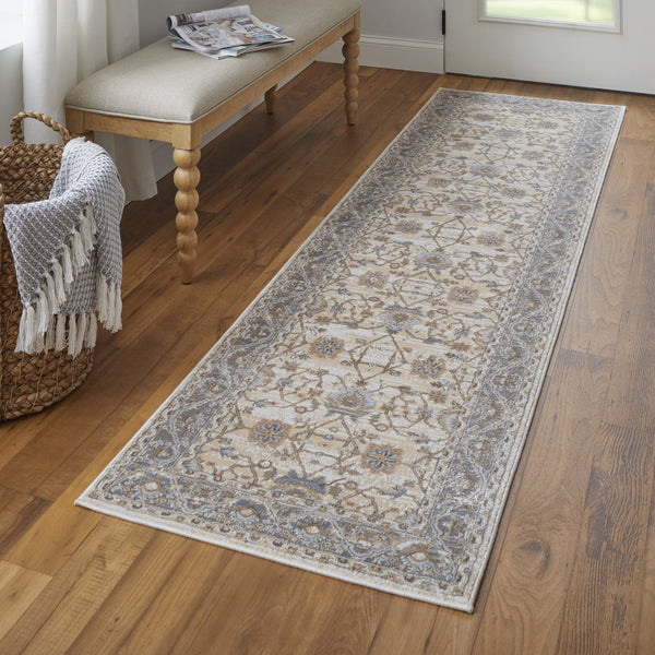 Feizy Rugs Celene Vintage-inspired Floral Rug - Elegant Power Loomed Design In Warm Neutral Palette For Any Space Tan,Ivory,Gray Viscose,Polyester Cel39kvfbgegryi68