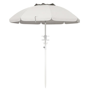 English Elm Outsunny 5.7' Portable Beach Umbrella With Uv40+ Protection, Tilt Feature, Cup Holders & Vented Canopy W2225P200536-GIGA