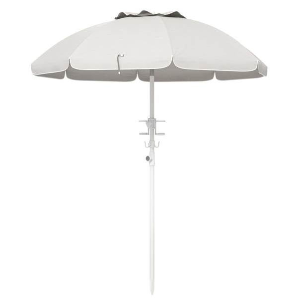 English Elm Outsunny 5.7' Portable Beach Umbrella With Uv40+ Protection, Tilt Feature, Cup Holders & Vented Canopy W2225P200536-GIGA