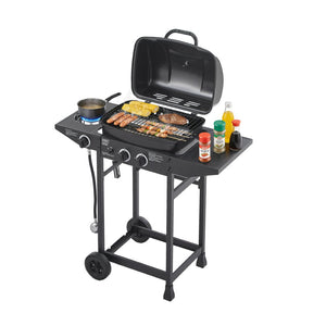 English Elm 2 Burner Propane Grill with Side Stainless Steel 24000 Btu Outdoor Patio W1820P341739