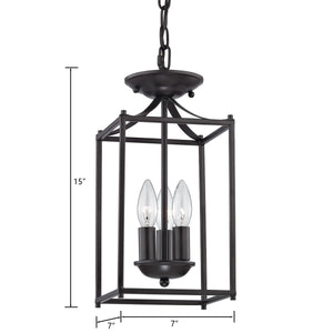 Thomas Lighting Foyer Three Light Mini Pendant Oil Rubbed Bronze Tulip Shade Transitional Ceiling Fixture 7713FY/10