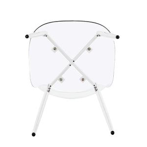 English Elm Pet Shell Dining Chairs Set of Four Clear Acrylic Modern Transparent Seating Matte White W3766P410238