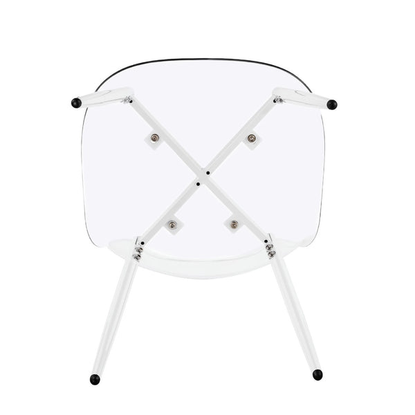 English Elm Pet Shell Dining Chairs Set of Four Clear Acrylic Modern Transparent Seating Matte White W3766P410238