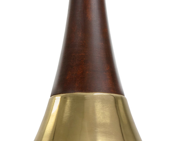 Sunpan Evelyn Pendant Light - Stunning Mid-Century Modern Design with Gold Finish & Dark Mango Wood Top