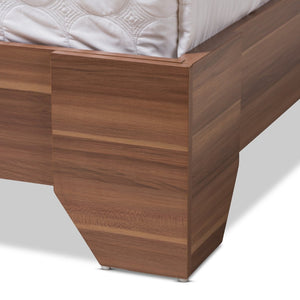 Baxton Studio Baxton Studio Vanda Queen Platform Bed - Modern Two-Tone Walnut with Smart Storage & Sleek Design VDQB001291-Walnut/Black-Queen