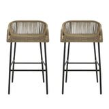 Christopher Knight Home® - Noble House - La Push Outdoor Rope Barstool (Set Of 2)