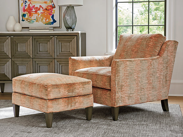 Lexington Turin Luxe Seating: Hand-glazed Platinum Finish, Elegant Silver Accents & Custom Upholstery Style   7716-44-40