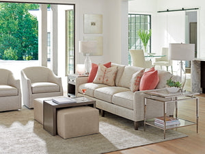 Lexington Athene Modern Luxe End Table With Polished Silver Marble Top And Elegant Stainless Steel Base Platinum  732-955c