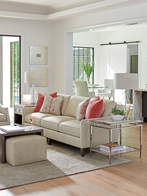 Lexington Verona End Table - Elegant Modern Luxe Design With Silver Gray Accents And Full-extension Drawer Platinum  732-951