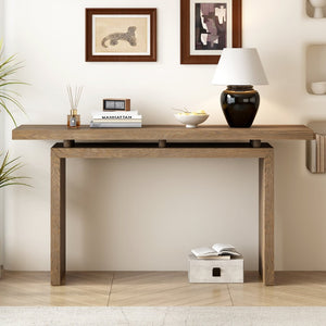 English Elm U_Style Modern Ash Veneer Console Table - Stylish Entryway, Hallway, And Living Room Furniture Solution N711P241324O-GIGA