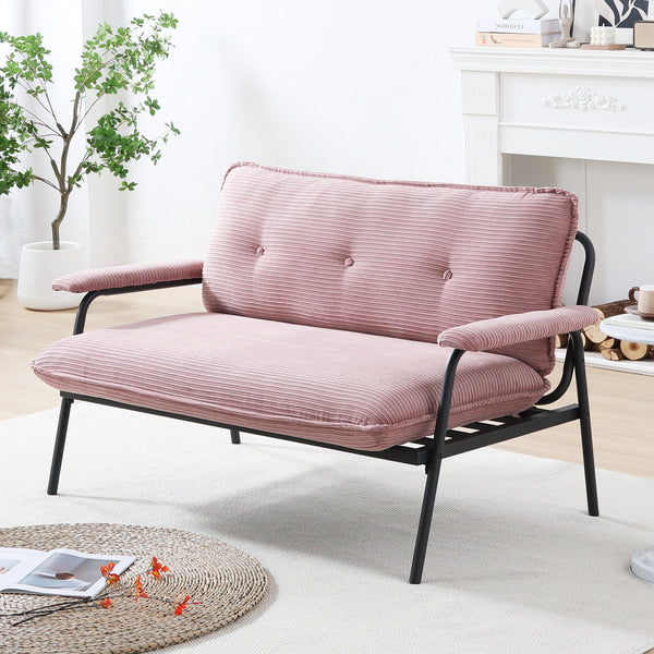 English Elm The 53-inch sofa with durable metal frame and sponge cushions, space-saving American-style comfort for studio living Pink W3371P309474