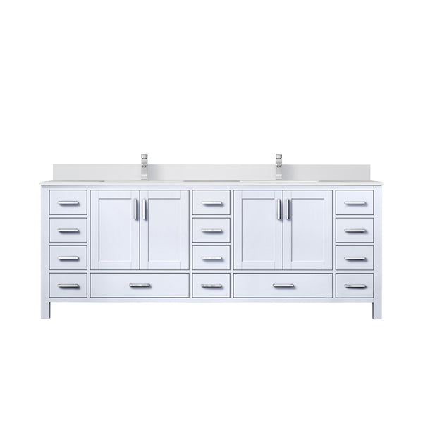 English Elm White Double Bath Vanity With White Quartz Top & Faucet Set – Elegant Storage Solution For Bathrooms B2731P259147-GIGA