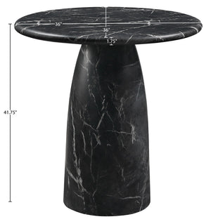 Meridian Furniture Cosenza Concrete Pedestal Bar Table Art Deco Sculptural Base for Indoor Outdoor Dining Black 36 inches 771Black-T36