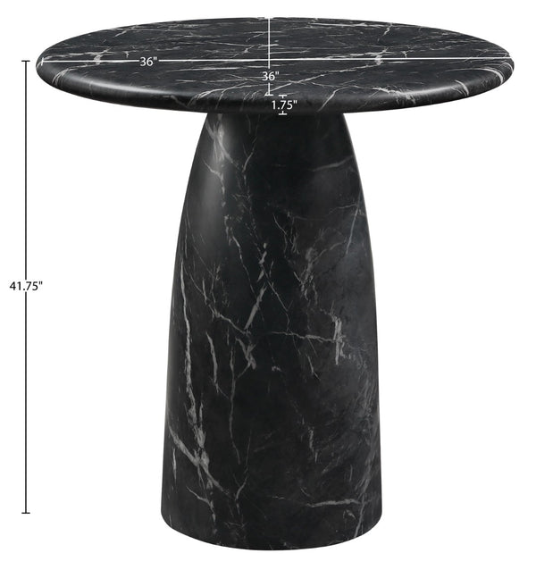 Meridian Furniture Cosenza Concrete Pedestal Bar Table Art Deco Sculptural Base for Indoor Outdoor Dining Black 36 inches 771Black-T36