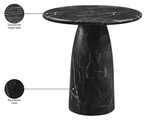 Meridian Furniture Cosenza Concrete Pedestal Bar Table Art Deco Sculptural Base for Indoor Outdoor Dining Black 36 inches 771Black-T36