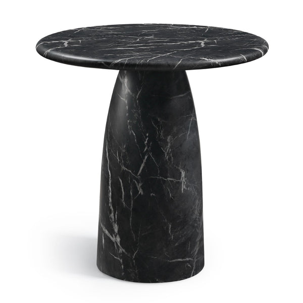 Meridian Furniture Cosenza Concrete Pedestal Bar Table Art Deco Sculptural Base for Indoor Outdoor Dining Black 36 inches 771Black-T36