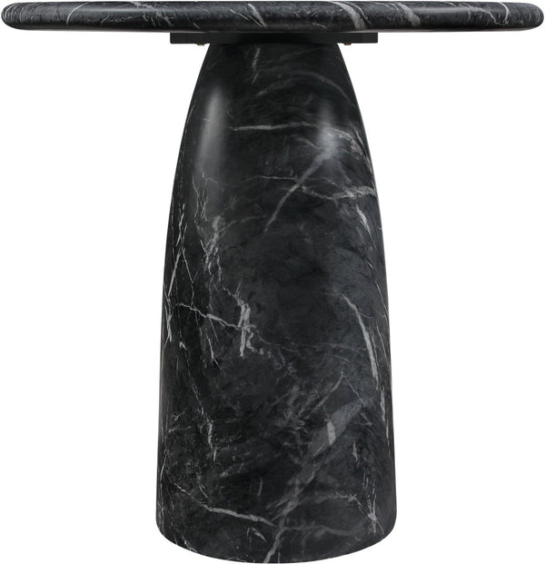 Meridian Furniture Cosenza Concrete Pedestal Bar Table Art Deco Sculptural Base for Indoor Outdoor Dining Black 36 inches 771Black-T36
