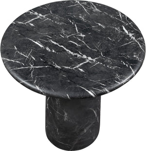 Meridian Furniture Cosenza Concrete Pedestal Bar Table Art Deco Sculptural Base for Indoor Outdoor Dining Black 36 inches 771Black-T36