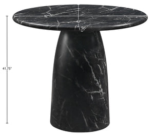 Meridian Furniture Cosenza Concrete Pedestal Bar Table Art Deco Sculptural Base for Indoor Outdoor Dining Black 42 inches 771Black-T42