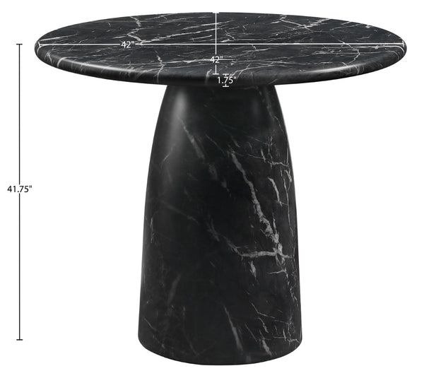 Meridian Furniture Cosenza Concrete Pedestal Bar Table Art Deco Sculptural Base for Indoor Outdoor Dining Black 42 inches 771Black-T42