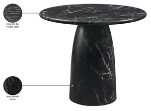 Meridian Furniture Cosenza Concrete Pedestal Bar Table Art Deco Sculptural Base for Indoor Outdoor Dining Black 42 inches 771Black-T42