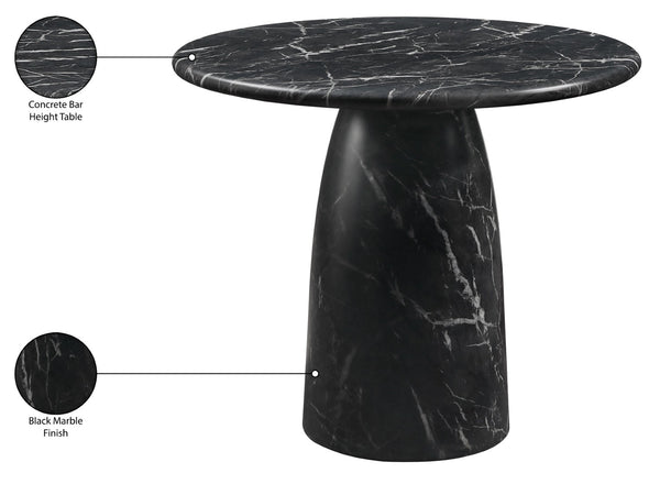 Meridian Furniture Cosenza Concrete Pedestal Bar Table Art Deco Sculptural Base for Indoor Outdoor Dining Black 42 inches 771Black-T42