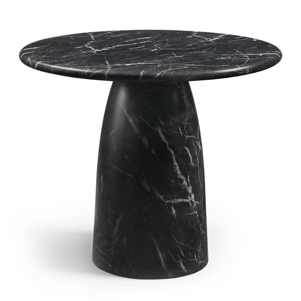 Meridian Furniture Cosenza Concrete Pedestal Bar Table Art Deco Sculptural Base for Indoor Outdoor Dining Black 42 inches 771Black-T42