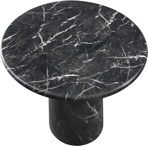 Meridian Furniture Cosenza Concrete Pedestal Bar Table Art Deco Sculptural Base for Indoor Outdoor Dining Black 42 inches 771Black-T42