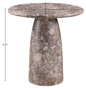 Meridian Furniture Cosenza Concrete Pedestal Bar Table Art Deco Sculptural Base for Indoor Outdoor Dining Brown 36 inches 771Brown-T36