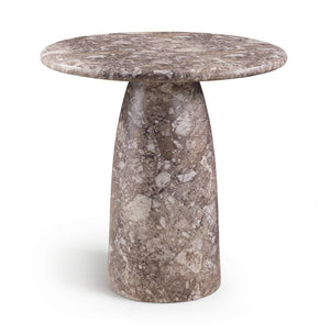 Meridian Furniture Cosenza Concrete Pedestal Bar Table Art Deco Sculptural Base for Indoor Outdoor Dining Brown 36 inches 771Brown-T36