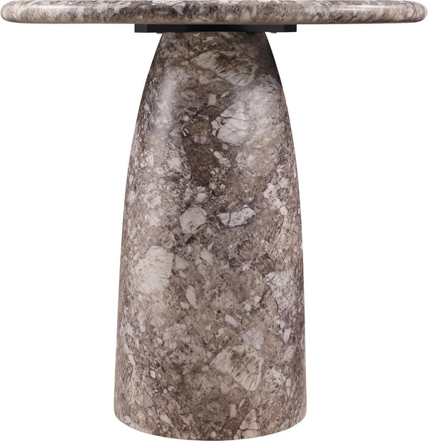 Meridian Furniture Cosenza Concrete Pedestal Bar Table Art Deco Sculptural Base for Indoor Outdoor Dining Brown 36 inches 771Brown-T36