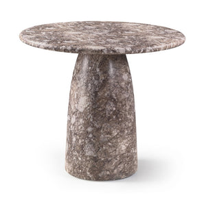 Meridian Furniture Cosenza Concrete Pedestal Bar Table Art Deco Sculptural Base for Indoor Outdoor Dining Brown 42 inches 771Brown-T42