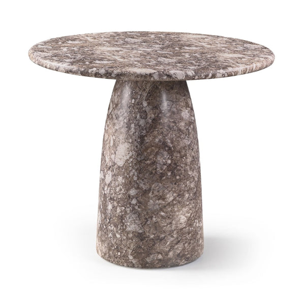 Meridian Furniture Cosenza Concrete Pedestal Bar Table Art Deco Sculptural Base for Indoor Outdoor Dining Brown 42 inches 771Brown-T42