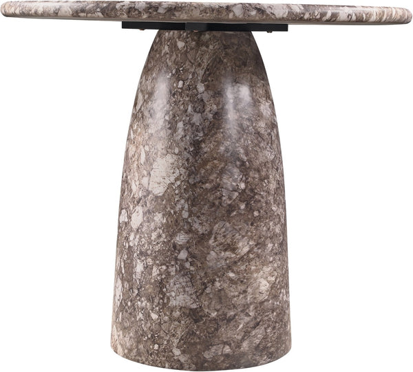 Meridian Furniture Cosenza Concrete Pedestal Bar Table Art Deco Sculptural Base for Indoor Outdoor Dining Brown 42 inches 771Brown-T42