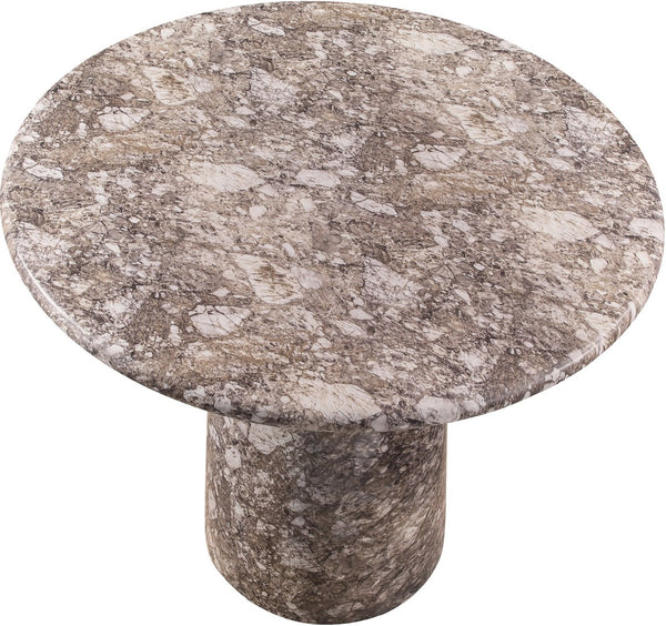 Meridian Furniture Cosenza Concrete Pedestal Bar Table Art Deco Sculptural Base for Indoor Outdoor Dining Brown 42 inches 771Brown-T42