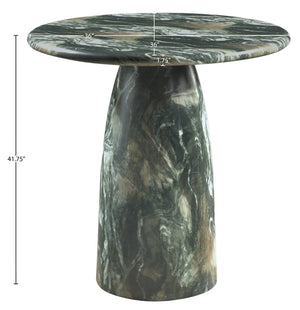 Meridian Furniture Cosenza Concrete Pedestal Bar Table Art Deco Sculptural Base for Indoor Outdoor Dining Green 36 inches 771Green-T36