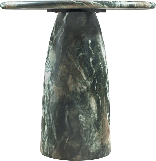 Meridian Furniture Cosenza Concrete Pedestal Bar Table Art Deco Sculptural Base for Indoor Outdoor Dining Green 36 inches 771Green-T36