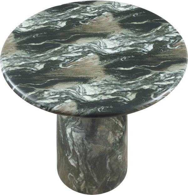 Meridian Furniture Cosenza Concrete Pedestal Bar Table Art Deco Sculptural Base for Indoor Outdoor Dining Green 36 inches 771Green-T36