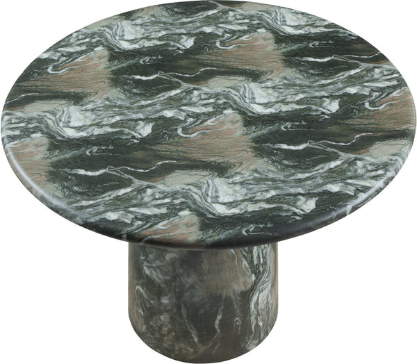 Meridian Furniture Cosenza Concrete Pedestal Bar Table Art Deco Sculptural Base for Indoor Outdoor Dining Green 42 inches 771Green-T42