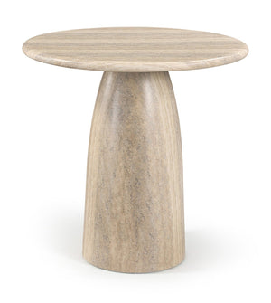 Meridian Furniture Cosenza Concrete Pedestal Bar Table Art Deco Sculptural Base for Indoor Outdoor Dining Travertine 36 inches 771Travertine-T36