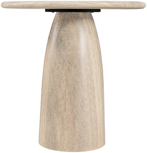 Meridian Furniture Cosenza Concrete Pedestal Bar Table Art Deco Sculptural Base for Indoor Outdoor Dining Travertine 36 inches 771Travertine-T36