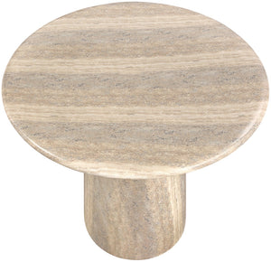 Meridian Furniture Cosenza Concrete Pedestal Bar Table Art Deco Sculptural Base for Indoor Outdoor Dining Travertine 36 inches 771Travertine-T36