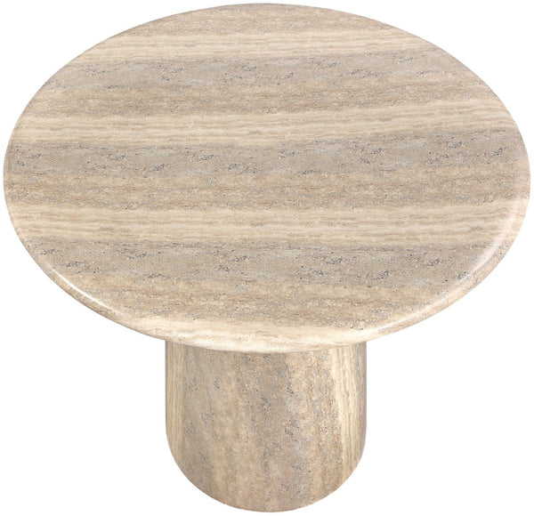 Meridian Furniture Cosenza Concrete Pedestal Bar Table Art Deco Sculptural Base for Indoor Outdoor Dining Travertine 36 inches 771Travertine-T36