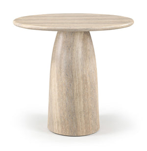 Meridian Furniture Cosenza Concrete Pedestal Bar Table Art Deco Sculptural Base for Indoor Outdoor Dining Travertine 42 inches 771Travertine-T42