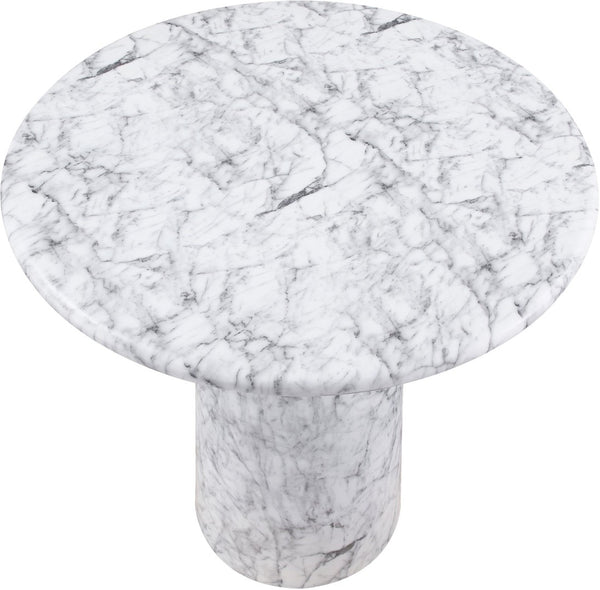 Meridian Furniture Cosenza Concrete Pedestal Bar Table Art Deco Sculptural Base for Indoor Outdoor Dining White 36 inches 771White-T36