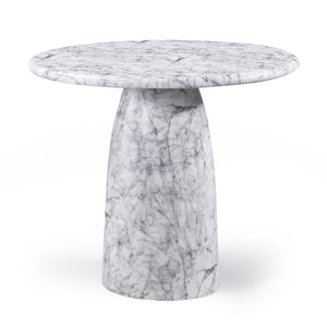 Meridian Furniture Cosenza Concrete Pedestal Bar Table Art Deco Sculptural Base for Indoor Outdoor Dining White 42 inches 771White-T42