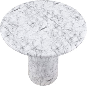 Meridian Furniture Cosenza Concrete Pedestal Bar Table Art Deco Sculptural Base for Indoor Outdoor Dining White 42 inches 771White-T42