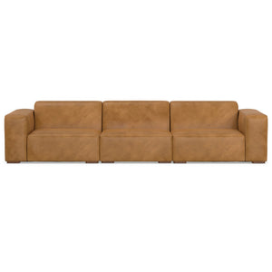 English Elm Rex Handcrafted 3-Seater Sofa In Sienna Aniline Leather - Modern Comfort With Timeless Style! B136P199215-GIGA